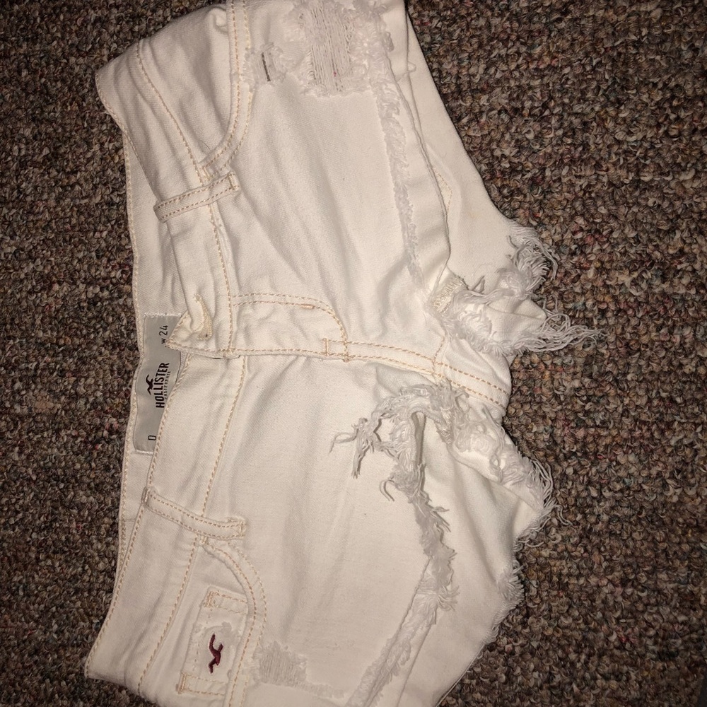 White jean shorts